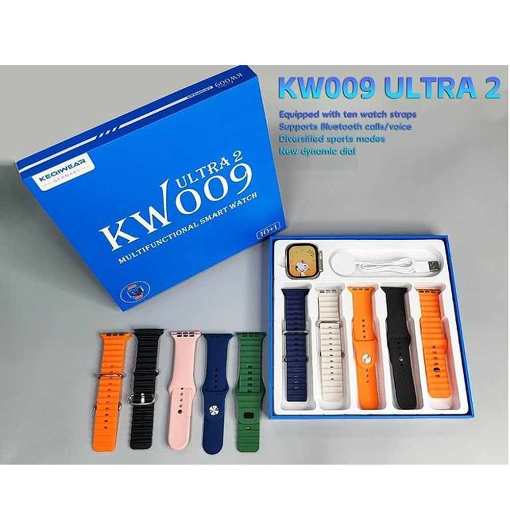 ساعت هوشمند KW009 ULTRA 2 به همراه 10تا بند